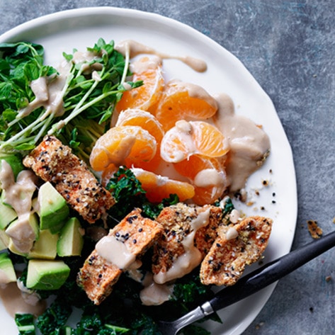 Healthy Vegan Avocado-Papaya "Salmon" Salad