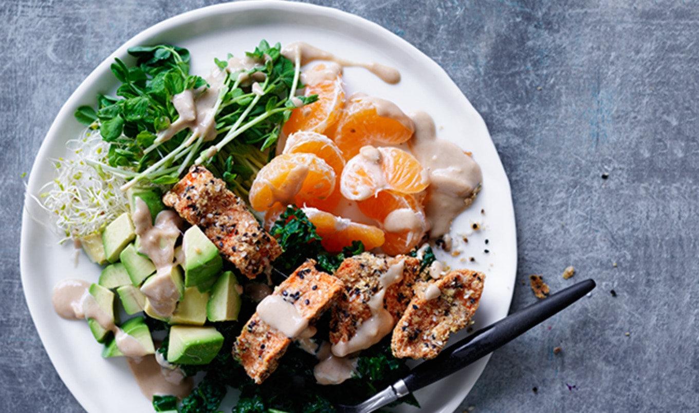 Healthy Vegan Avocado-Papaya "Salmon" Salad