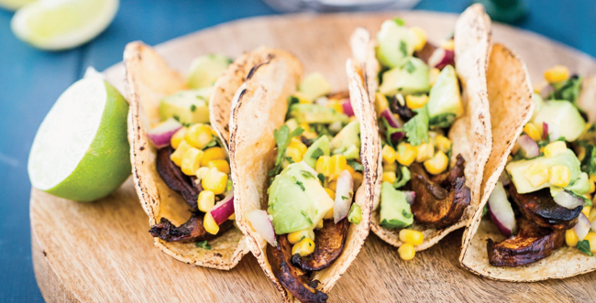 Avocado Beer-Battered Portabello Tacos