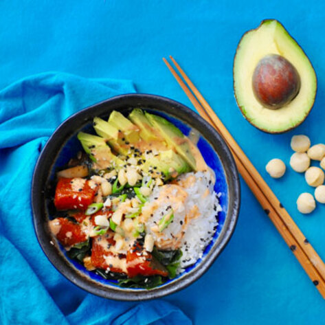 Watermelon Poke With Spicy Sesame Soy Dressing
