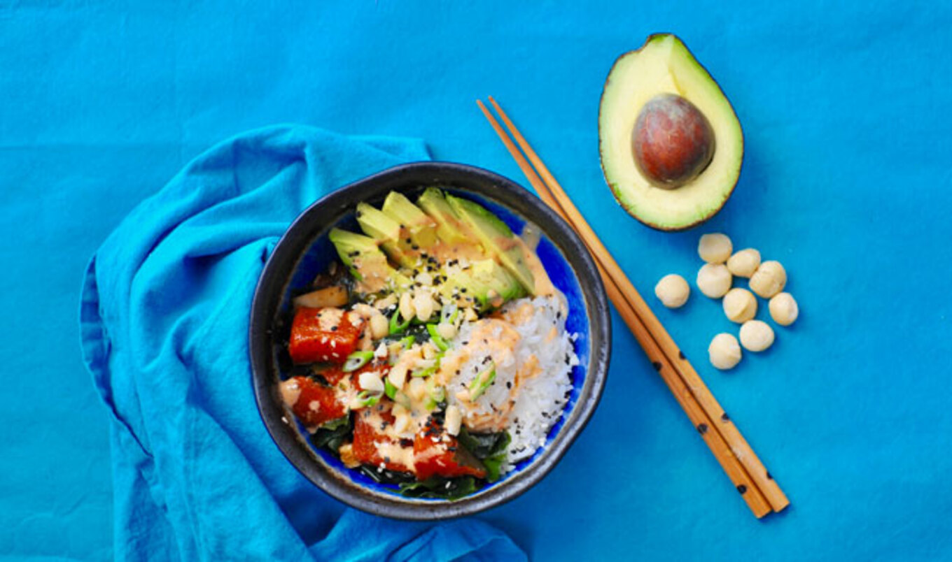 Watermelon Poke With Spicy Sesame Soy Dressing