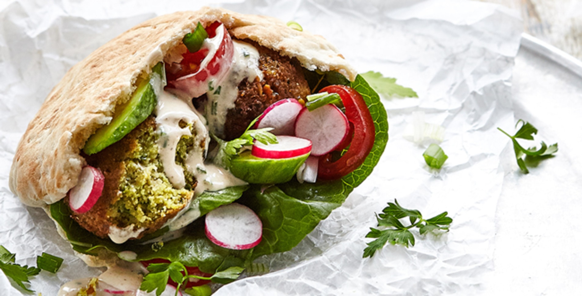 Perfect Falafel Pita Pockets With Tahini Sauce