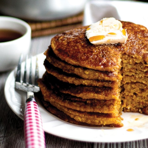 Vegan Sweet Potato Pancakes With Cinnamon & Nutmeg