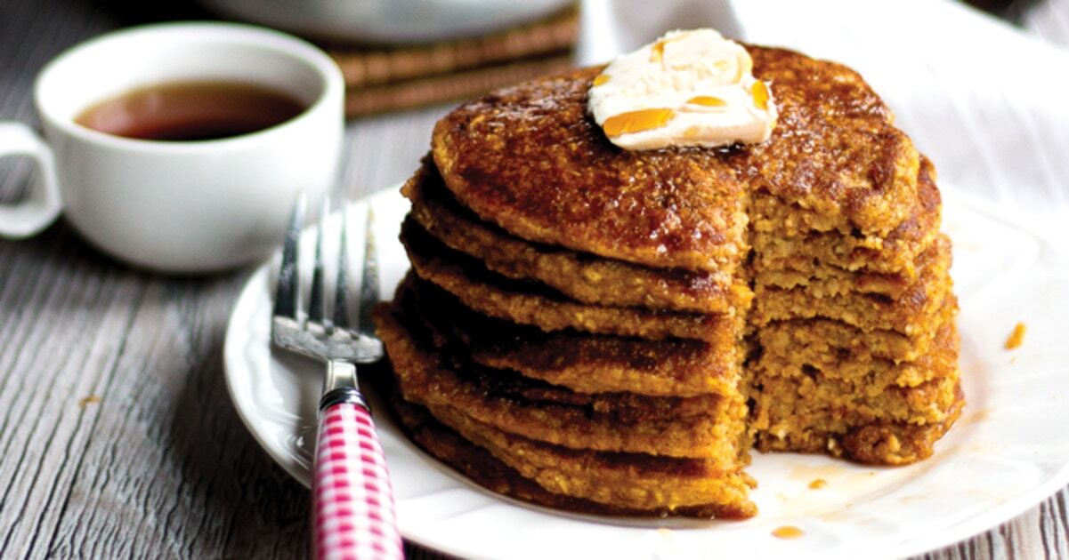 Vegan Sweet Potato Pancakes With Cinnamon and Nutmeg | VegNews