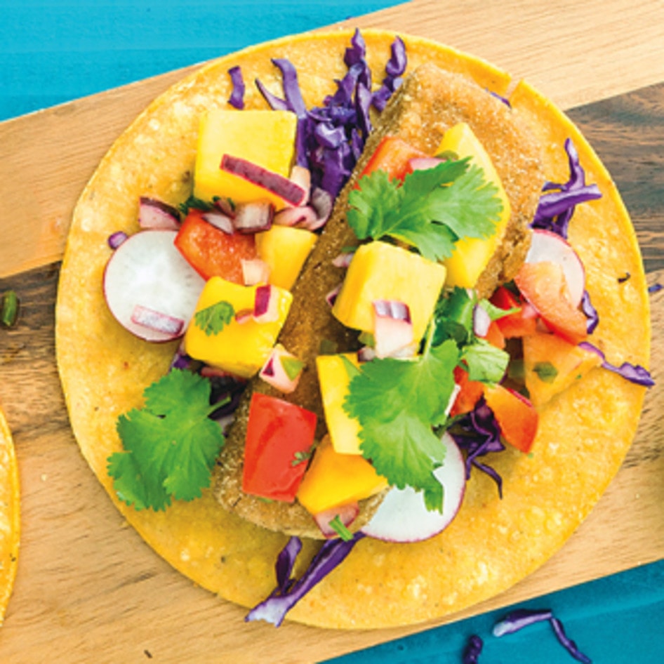 Fishless Baja Tacos With Fresh Mango Salsa