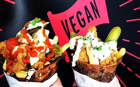 Vegan Bacon Cone Rolls into London