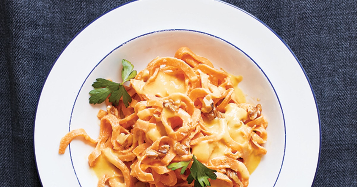 Creamy Vegan Sweet Potato Alfredo | VegNews