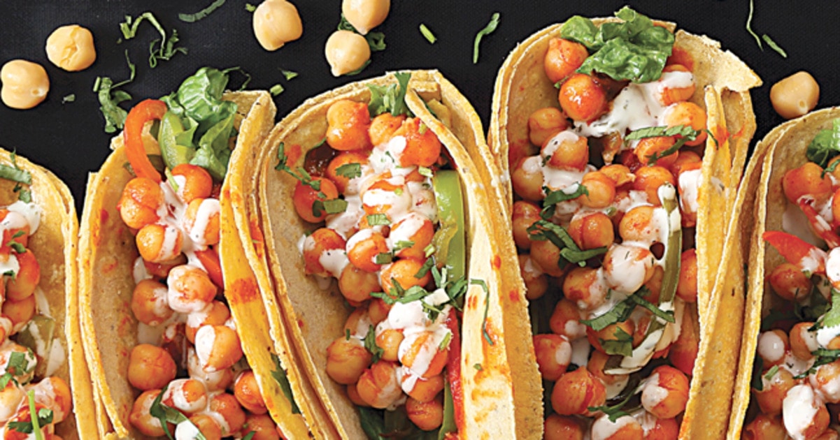 Spicy Vegan Buffalo Chickpea Tacos | VegNews