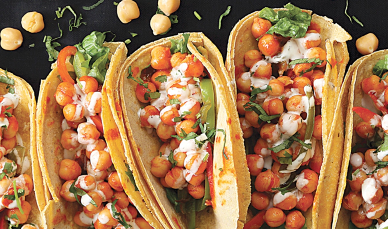 Spicy Vegan Buffalo Chickpea Tacos