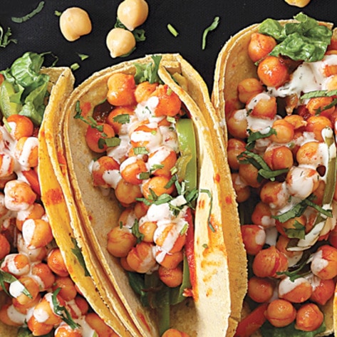 Spicy Vegan Buffalo Chickpea Tacos