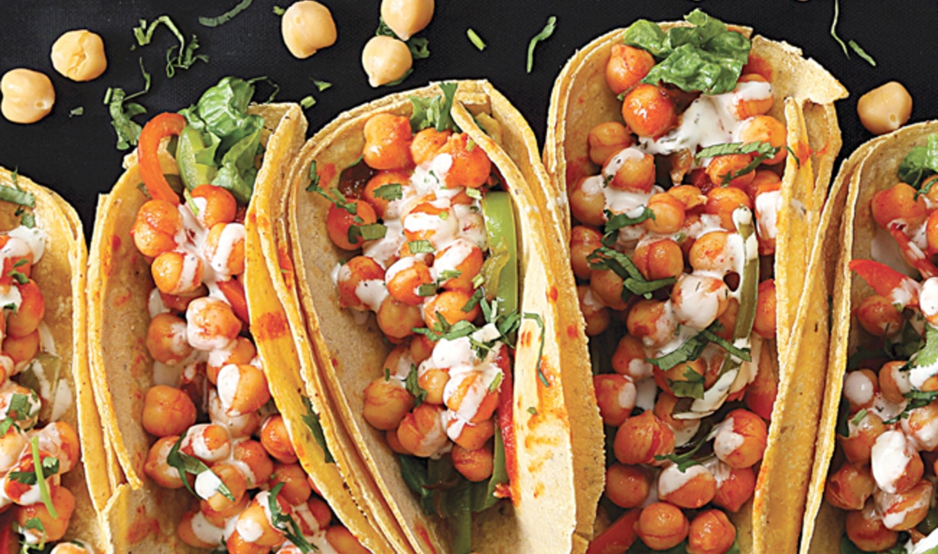 Spicy Vegan Buffalo Chickpea Tacos