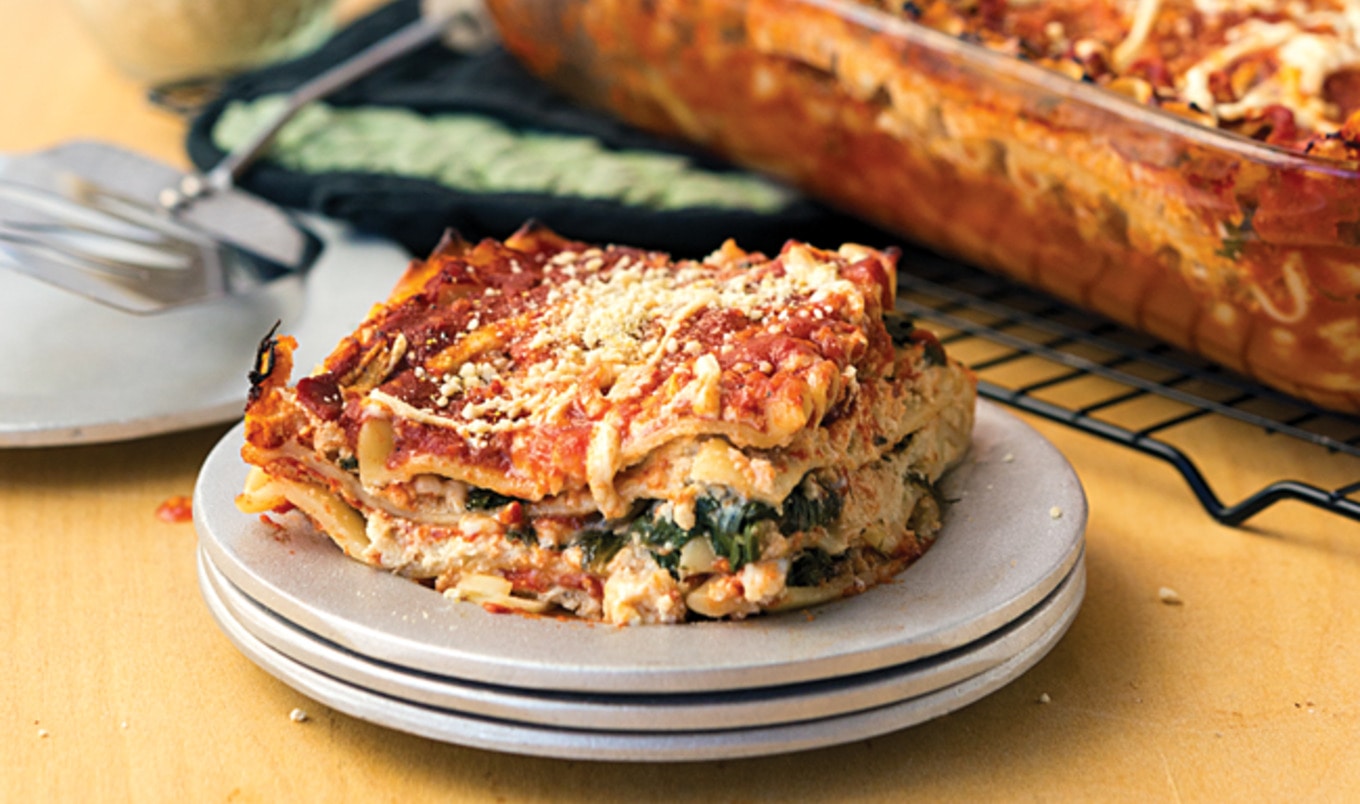 Cheesy Vegan Spinach Lasagna with Parmesan, Ricotta, &amp; Mozzarella&nbsp;