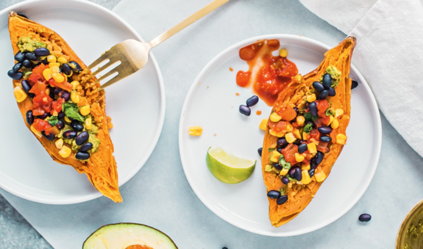 Super Loaded, Super Easy Southwestern Sweet Potato Boats