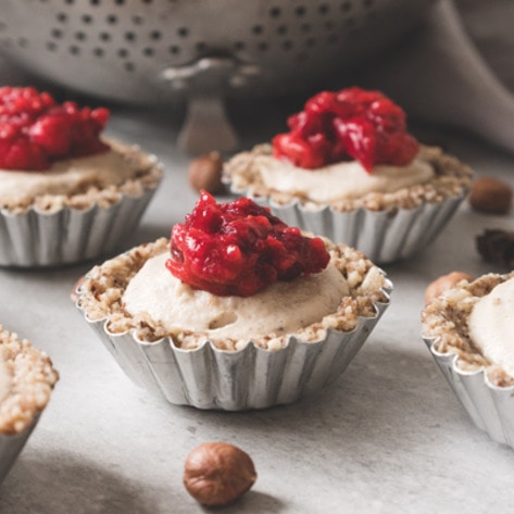 Vegan Vanilla Tarts With Cranberry Compote