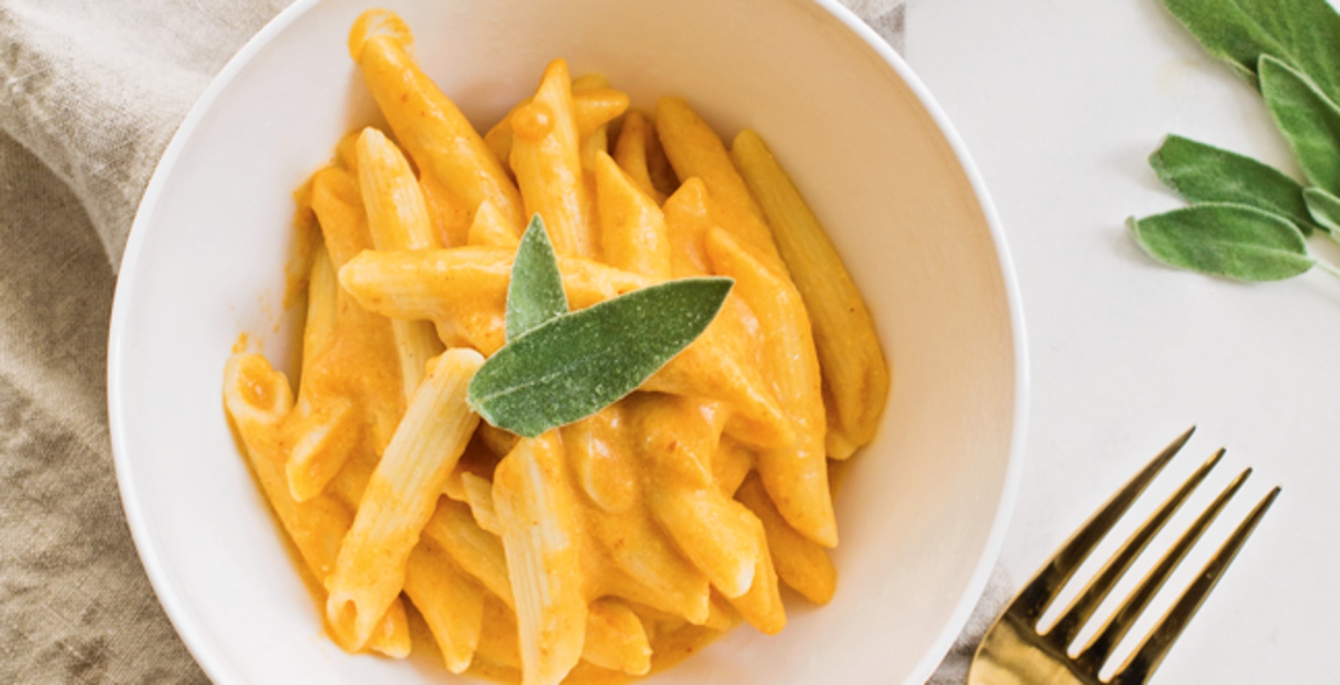 Simple Plant-Based Pumpkin Cream Penne