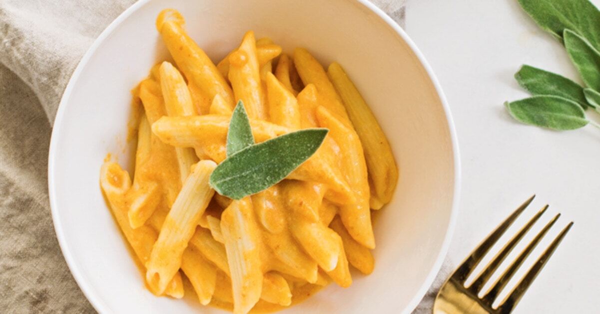 Simple Plant-Based Pumpkin Cream Penne | VegNews