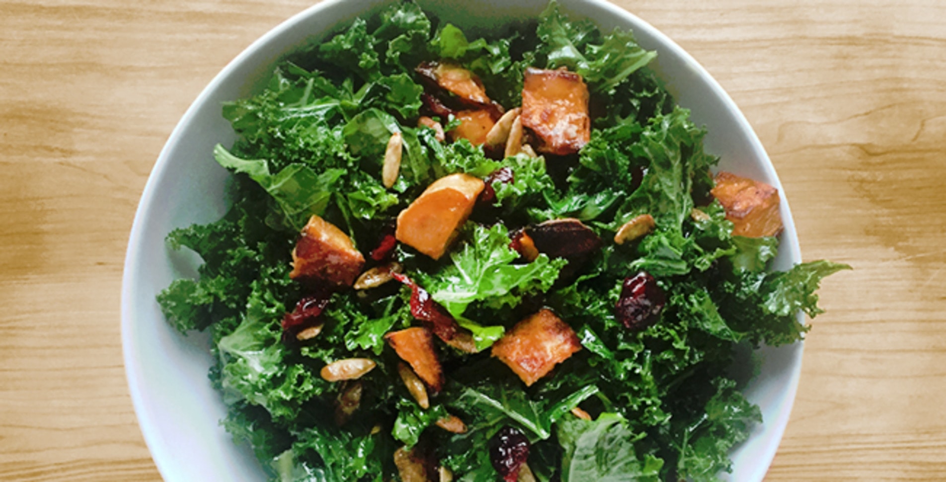 Warm Kale Salad With Roasted Sweet Potatoes