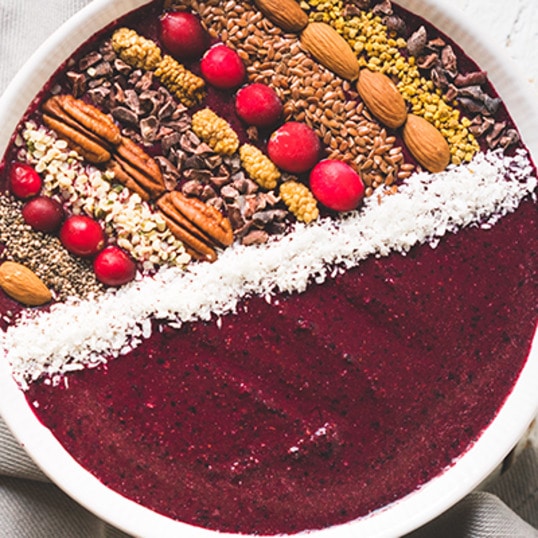Chocolate Blueberry Beet Smoothie Bowl