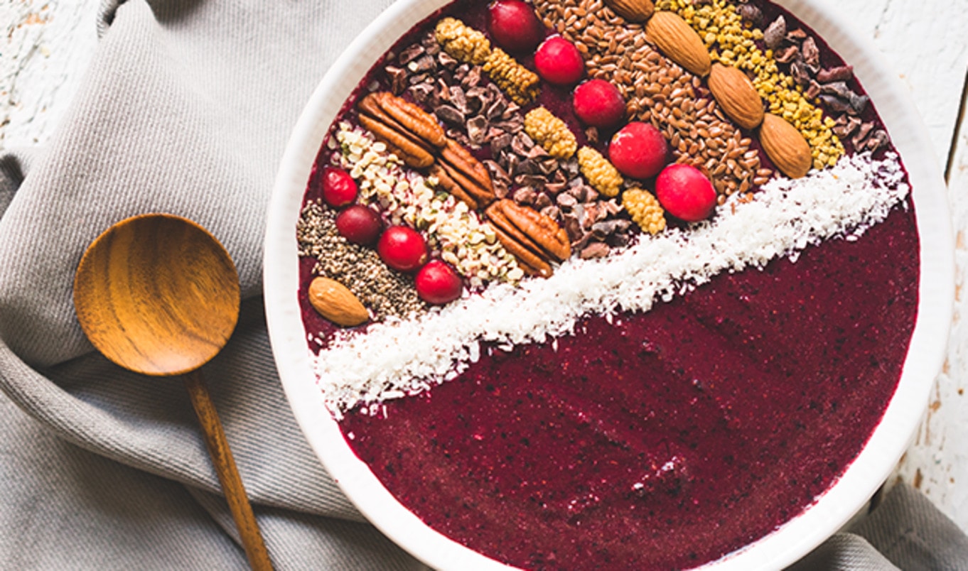 Chocolate Blueberry Beet Smoothie Bowl