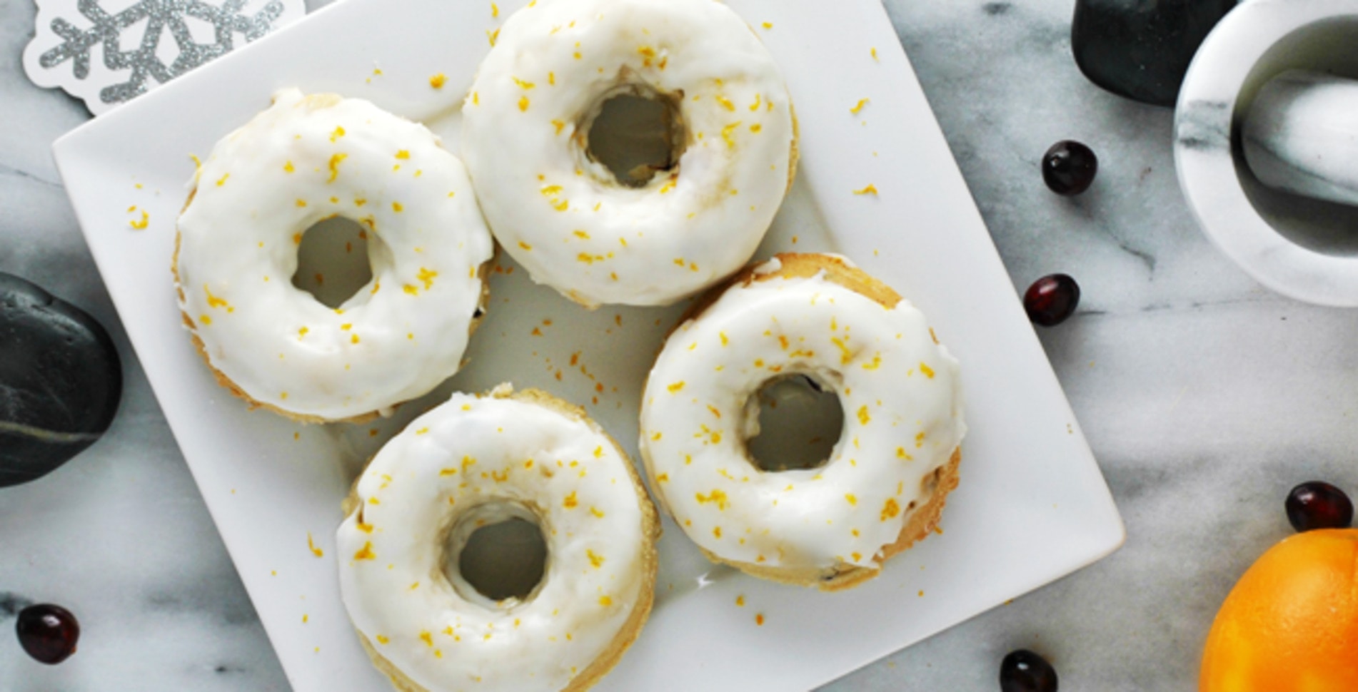 Vegan Baked Cranberry Citrus Doughnuts