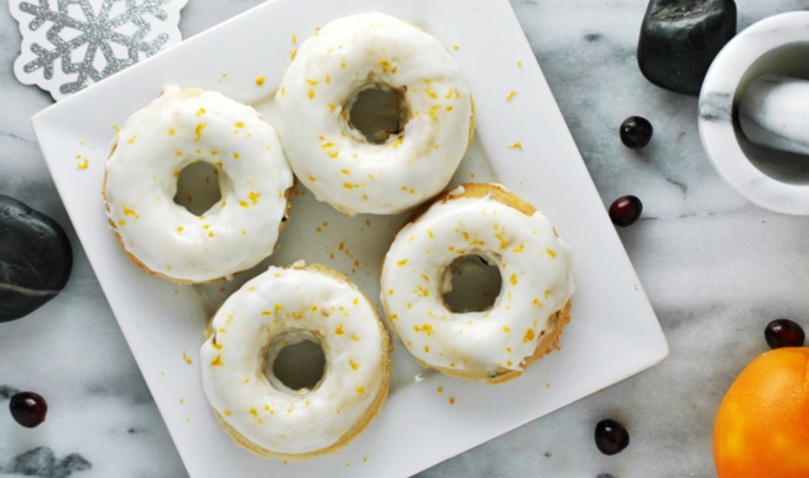 Vegan Baked Cranberry Citrus Doughnuts