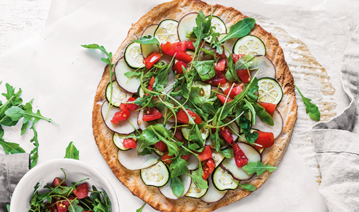 Roasted Potato Zucchini Pizza