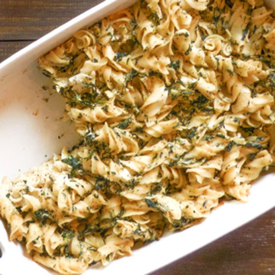 Baked Vegan Spinach Noodle Kugel