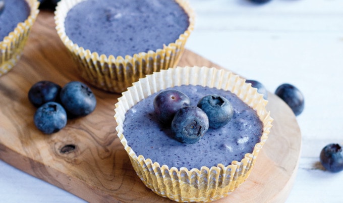 Mini Blueberry Cheesecakes
