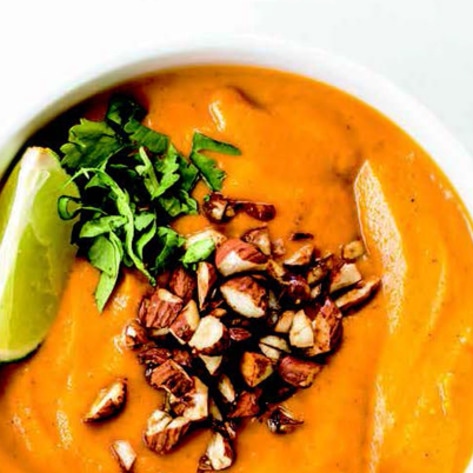 Vegan Thai Carrot Soup With Tamari-Roasted Almonds