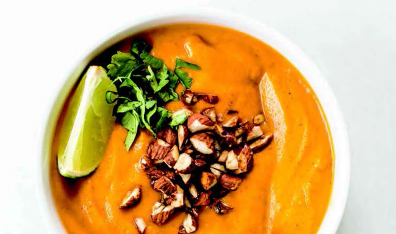 Vegan Thai Carrot Soup With Tamari-Roasted Almonds