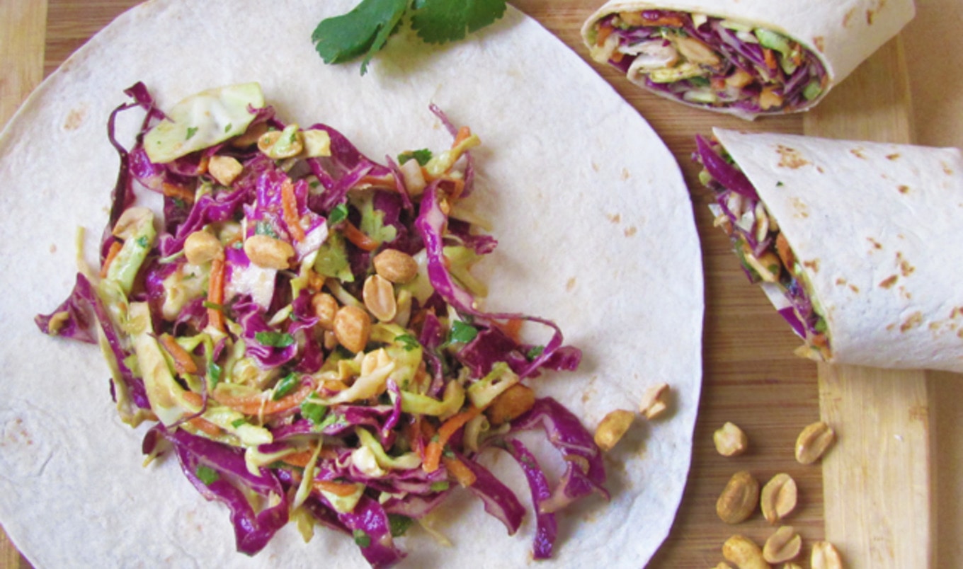 Vegan Crunchy Thai Wraps with Simple Peanut Sauce
