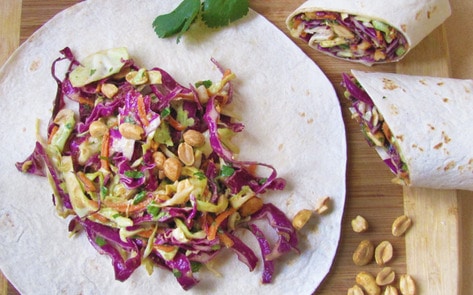 Vegan Crunchy Thai Wraps with Simple Peanut Sauce