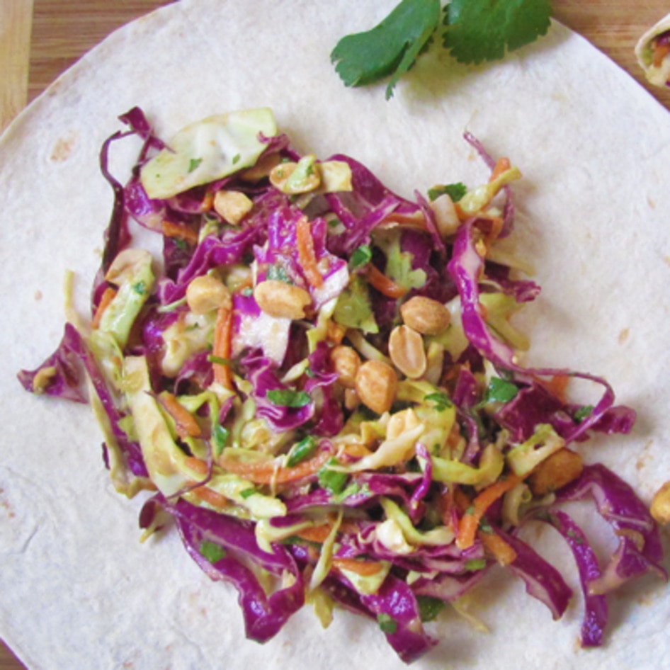 Crunchy Thai Wraps With Simple Peanut Sauce
