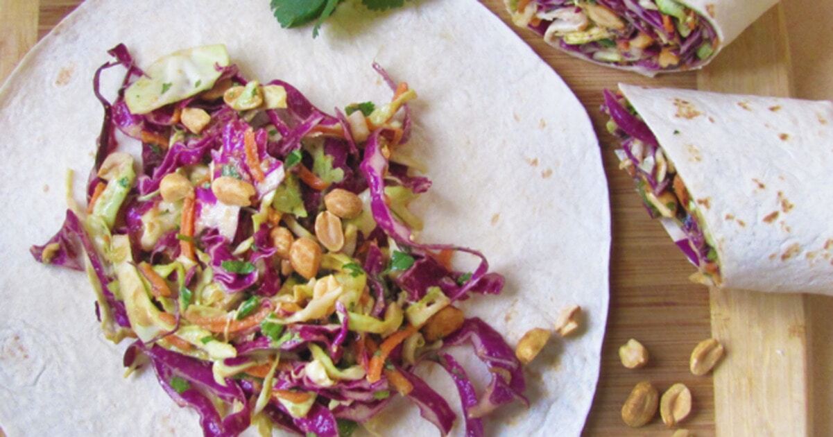Crunchy Thai Wraps With a Homemade Peanut Sauce | VegNews