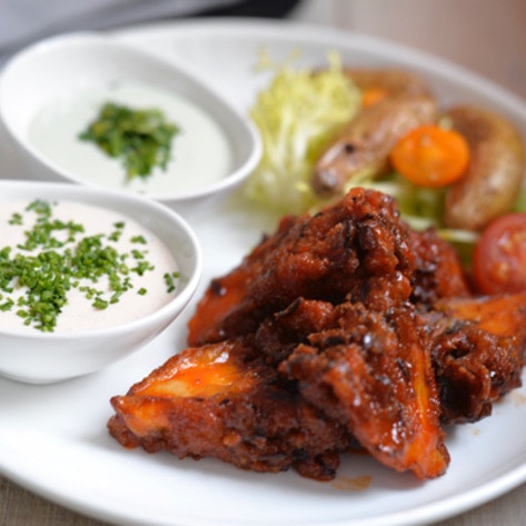 Vegan Buffalo Fried Mushrooms