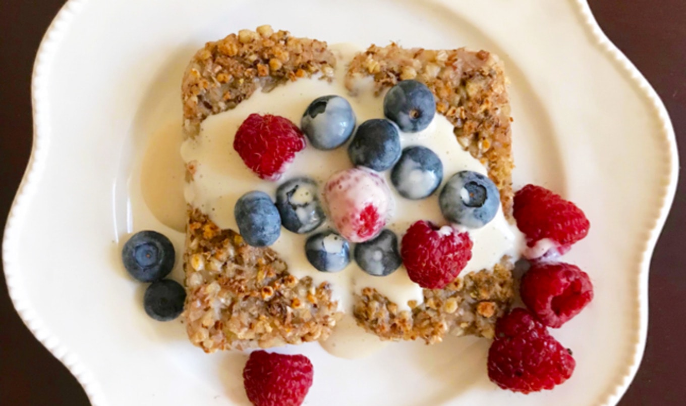 Plant-Based Buckwheat Breakfast Cakes With Cashew-Maple Cream