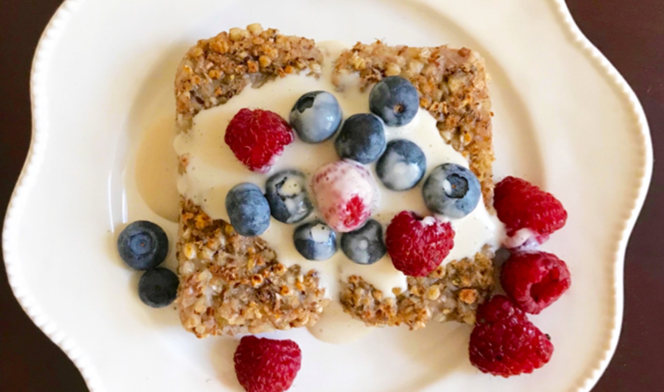 Vegan Buckwheat Breakfast Cakes With Cashew-Maple Cream