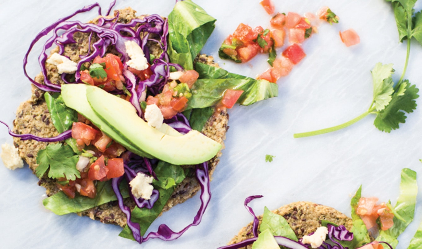 Raw Vegan Tostadas With Corn-Pepper Tortillas
