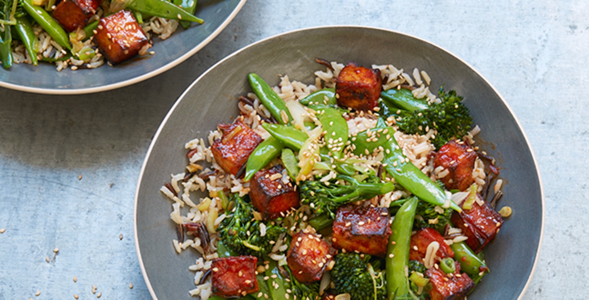 Simple Stir-Fry Bowl With Broccoli, Snow Peas, and Tofu
