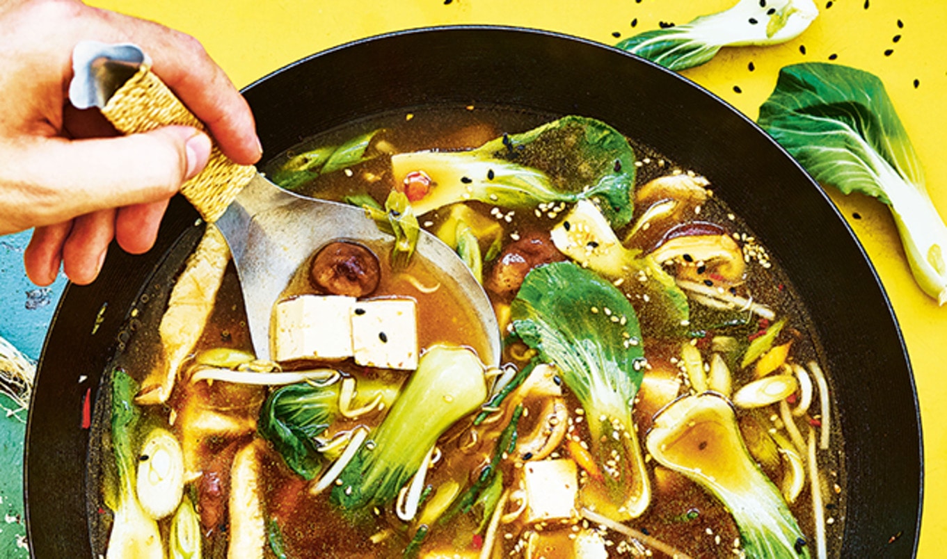 Vegan Sweet and Spicy Ginger Garlic Soup Broth