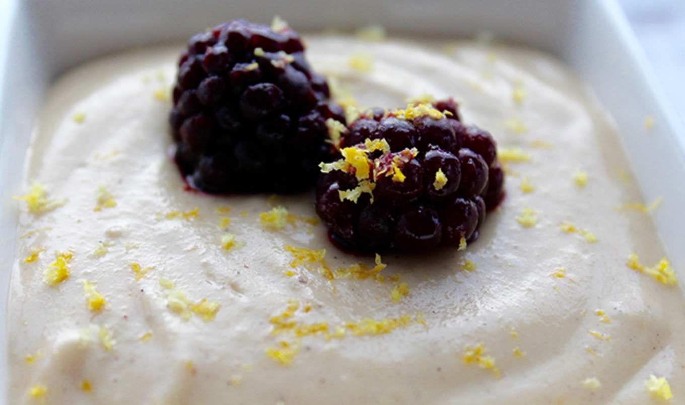 Cardamom Lemon Cream with Blackberries