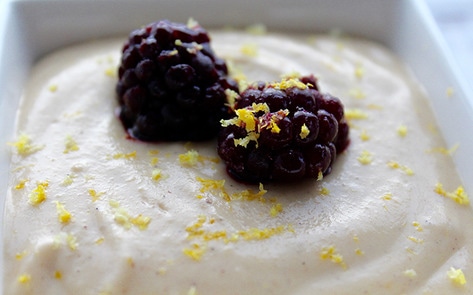 Cardamom Lemon Cream with Blackberries