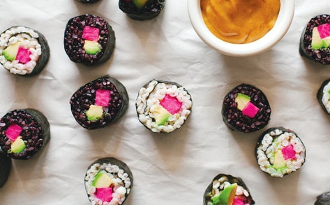 Vegan Black & White Sushi Rolls