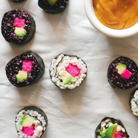 Vegan Black & White Sushi Rolls