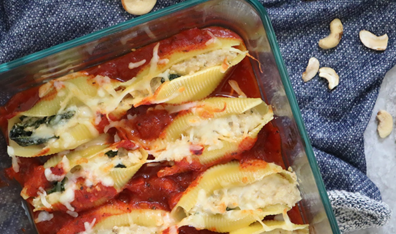 Creamy Vegan Cashew Ricotta Stuffed Shells