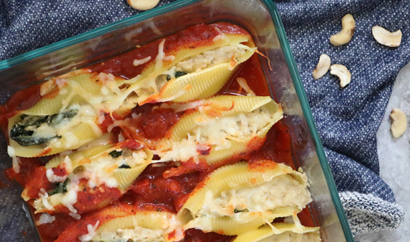 Creamy Cashew Ricotta Stuffed Shells