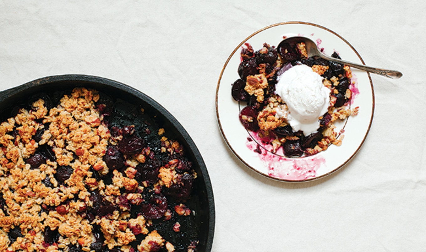 Vegan Cherry Skillet Cobbler