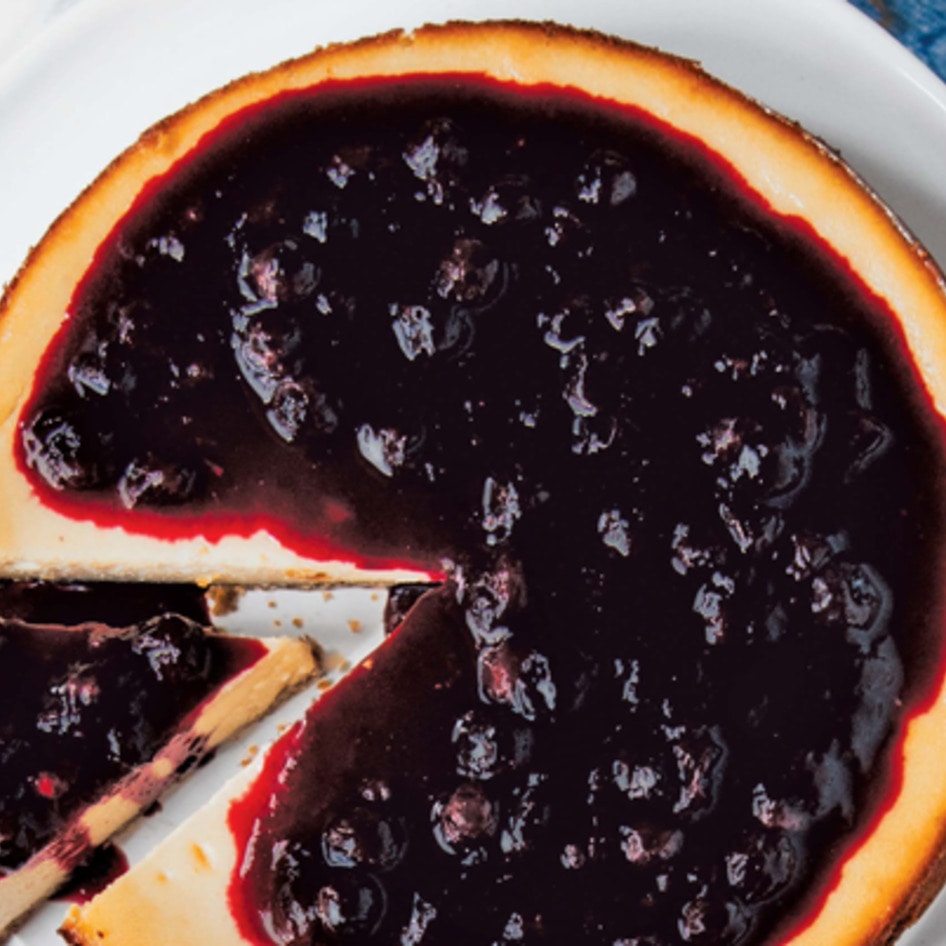 Dairy-Free Cashew-Cream Cheesecake With Blueberry Compote