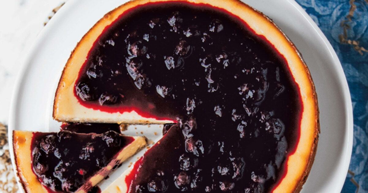 Cashew-Cream Cheesecake With Blueberry Compote | VegNews