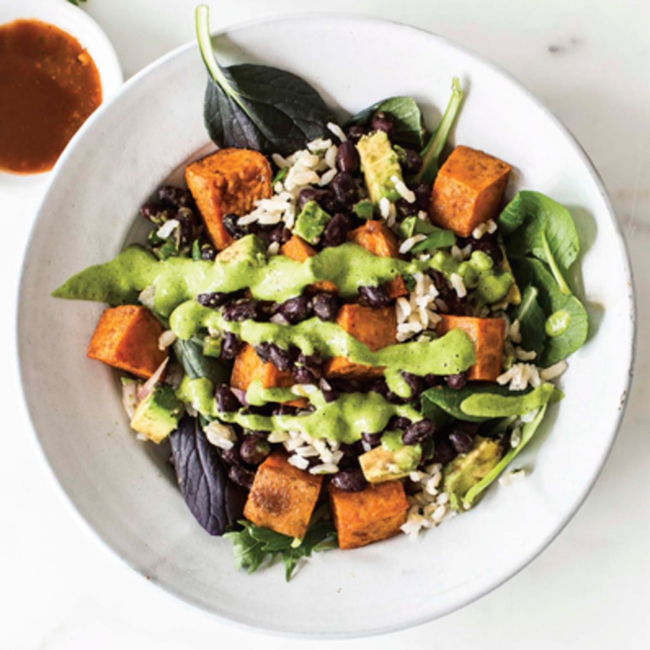 Vegan Chimichurri Roasted Sweet Potato Bowl